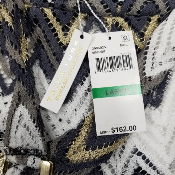 Trina Turk Drift Belted Pointelle Side Slit Cover-up Pants Size Large - Picture 5 of 12